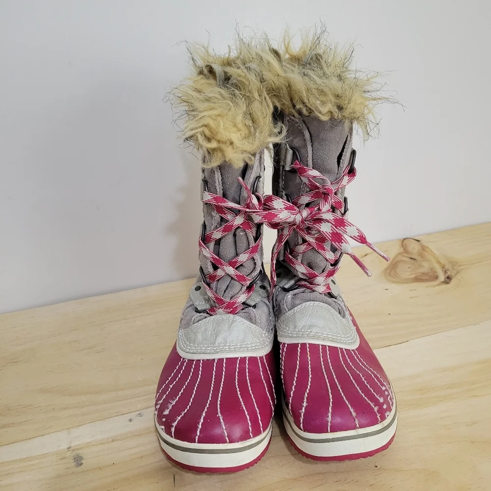 Sorel Tofino winter boots  pink and grey 8w 6y - Picture 2 of 6